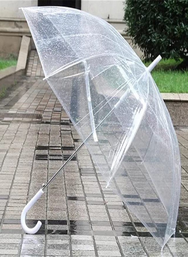 ABUDIT Clear Transparent Durable Wind-Resistant Umbrella Special For Windproof Umbrella for Rain Decoration for Outdoor Events (WHITE CLEAR TRANSPARENT) - Image 2